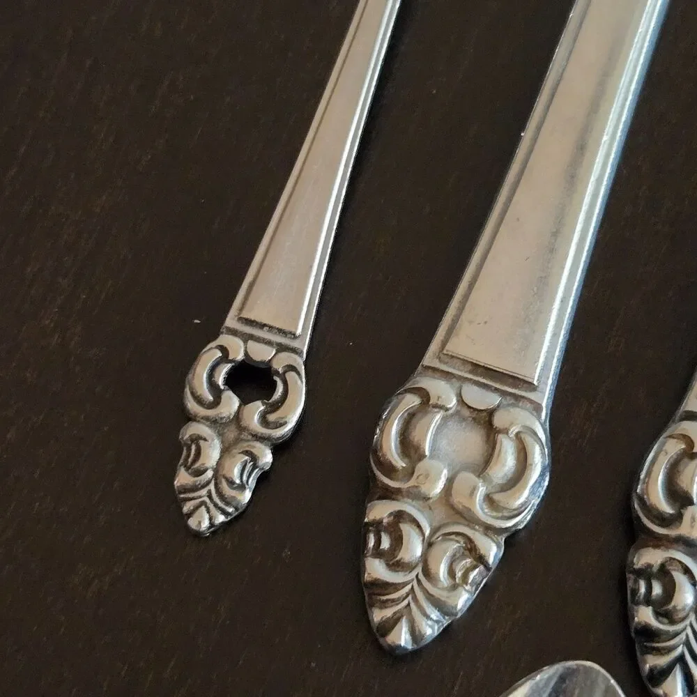 Vtg MCM Flatware Erica Stainless Japan 17 piece lot Forks‎ Spoons Knives Nordic